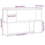 Étagère vidaXL Chêne Noir 100x24x63 cm en bois d'ingénierie