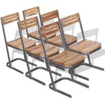 vidaXL Chaises à manger lot de 6 bois de teck massif