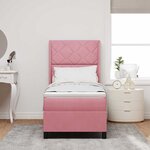 vidaXL Lit à ressorts avec matelas avec LED Rose 80 x 200 cm Velours