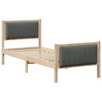 vidaXL Cadre de lit avec tête de lit marron et gris foncé 80 x 200 cm