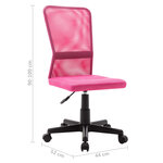 Chaise fauteuil siège de bureau informatique étude Rose 44 x 52 x 100 cm tissu en maille rose 02_0024057