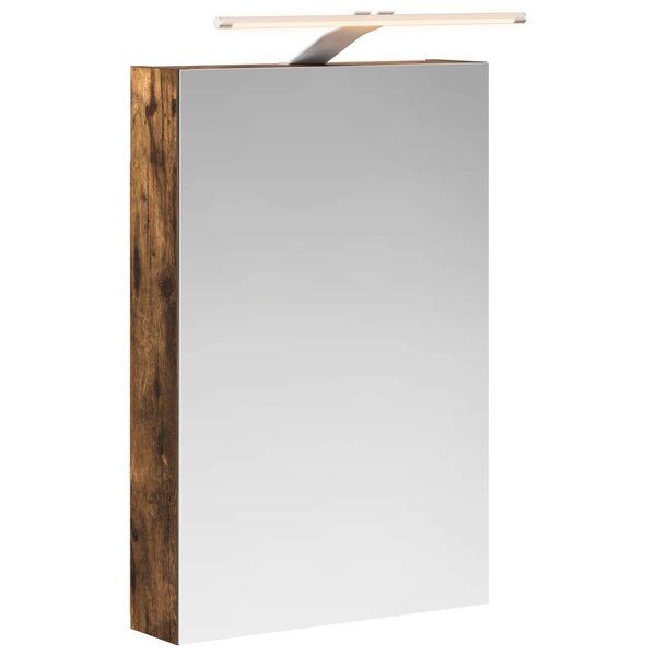 vidaXL Armoire Miroir de Salle de Bain Chêne fumé 40 x 10 5 x 60 5 cm