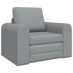 vidaXL Canapé lit au sol 2-en-1 gris clair 98x71x83 cm tissu