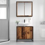 vidaXL Ensemble de mobilier de salle de bain 2 Pièces Bois Ancien