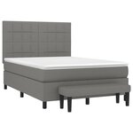 vidaXL Sommier à lattes de lit avec matelas Gris foncé 140x190cm Tissu