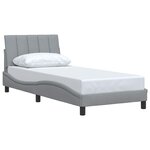 vidaXL Cadre de lit sans matelas Hanko gris clair 90x200 cm tissu