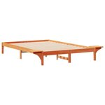 vidaXL Cadre de lit avec tables de chevet Brun cire 160 x 220 cm
