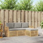 vidaXL Ensemble de canapés d'extérieur 4 pc Blanc et gris clair