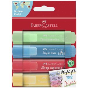 Surligneur TEXTLINER 1546 PASTEL étui de 4 FABER-CASTELL