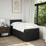 vidaXL Sommier à lattes de lit avec matelas Noir 90x190 cm Tissu