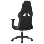 vidaXL Chaise de jeu Noir et vert Similicuir