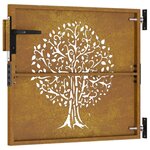 vidaXL Portail de jardin 85x75 cm acier corten conception d'arbre