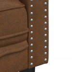 vidaXL Canapé à 3 places Chesterfield marron similicuir daim