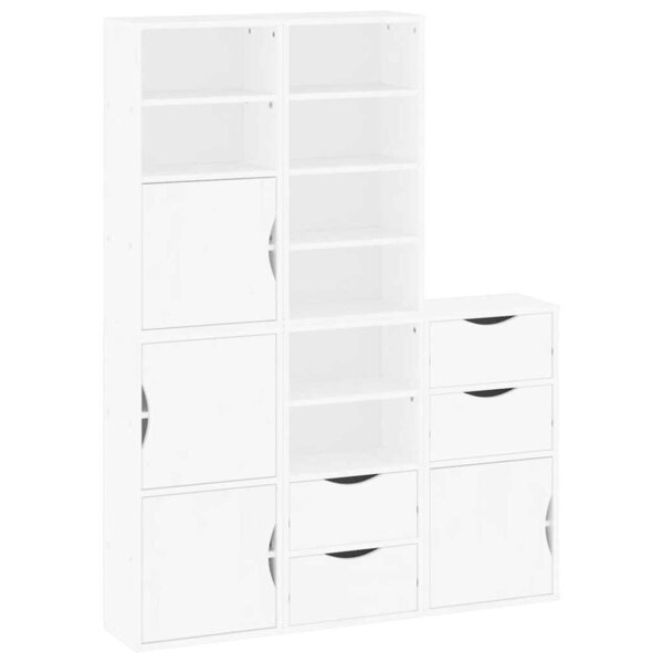 vidaXL Armoires latérales 5 Pièces ODDA blanc 40x24x79 cm bois massif pin