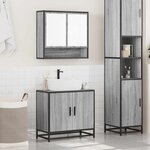 vidaXL Ensemble de meubles de salle de bain 2 Pièces Sonoma gris