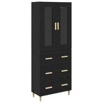vidaXL Haut Armoire avec tiroir Chêne noir 69 5 x 34 x 180 cm