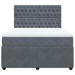 vidaXL Sommier à lattes de lit et matelas Gris foncé 160x200cm Velours