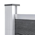 vidaXL Ensemble de clôture WPC 9 Carré + 1 Incliné 1657x186 cm Gris