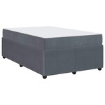 vidaXL Cadre de lit avec matelas Gris foncé 120 x 200 cm tissu