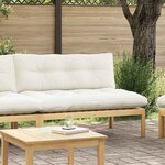 vidaXL Unité de canapé du milieu Acacia Clair et Blanc Crème