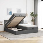 VidaXL Cadre de lit ottoman avec matelas gris foncé 180x200cm tissu