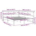 vidaXL Lit bibliothèque sans matelas blanc 140x190 cm bois pin massif