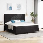 vidaXL Lit à ressorts avec matelas Noir 200 x 180 cm Polyester