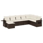 vidaXL Salon de jardin 8 Pièces avec coussins marron résine tressée