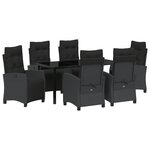 vidaXL Ensemble de salle à manger de jardin 7 pièces en osier poly noir
