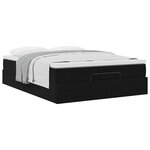 vidaXL Cadre de lit ottoman avec matelas noir 140x190 cm velours