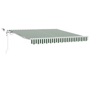vidaXL Auvent Rétractable Vert et blanc 350 x 250 cm