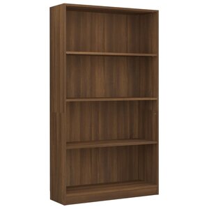 vidaXL Bibliothèque 4 niveaux Chêne marron 80x24x142cm Bois ingénierie