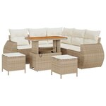vidaXL Ensemble de canapé de jardin avec coussin 8 Pièces beige et crème