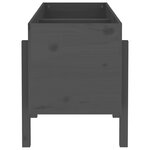 vidaXL Lit surélevé de jardin gris 121x50x57 cm bois de pin massif