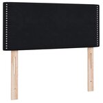 vidaXL Sommier à lattes de lit avec matelas noir 90x210 cm velours