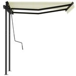 vidaXL Auvent rétractable automatique et poteaux 3 5x2 5 m Crème