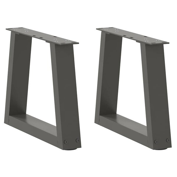 vidaXL Pieds de table basse en forme de V  2 pièces  anthracite  30 x (30-31 3) cm  acier