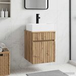 vidaXL Meuble-sèche avec évier mural Chêne artisanal 39 x 41 x 62 5 cm