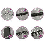 vidaXL Panneaux perforés muraux 3 Pièces 40x58 cm Acier