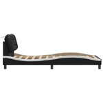 vidaXL Cadre de lit avec LED sans matelas noir et blanc 90x190 cm