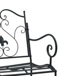 vidaXL Banc de jardin   design à lattes  noir  104 cm  en acier.