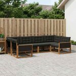 vidaXL Ensemble de canapés d'extérieur 6 pc Naturel et noir