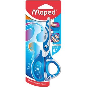 MAPED - Ciseaux ZENOA FIT 13 cm, coloris unique BLEU, en blister- E-COMMERCE