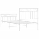 vidaXL Cadre de lit métal sans matelas avec pied de lit blanc 90x200cm