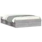 vidaXL Cadre de lit sonoma gris 135x190 cm double