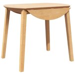 vidaXL Table à manger naturel bois massif et caoutchouc