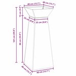vidaXL Potte de jardin Pillar avec bol blanc 40x40x100 cm en acier.