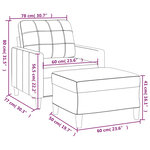 vidaXL Fauteuil avec repose-pied Crème 60 cm Tissu
