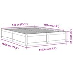 vidaXL Cadre de lit sans matelas 140x190 cm bois de pin massif