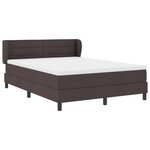 Lit à ressorts vidaXL avec matelas marron foncé 160x200 cm en tissu